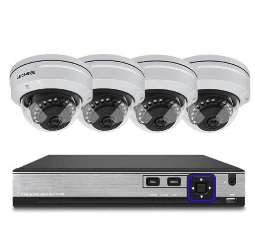 Techege PoE Övervakningssystem 1080P 4 Kameror IP66 5MP
