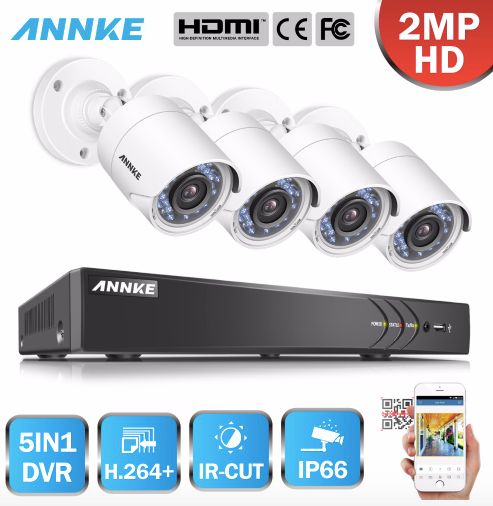 ANNKE Övervakningssystem 4st kameror 1080P IP66