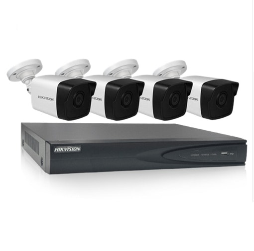 Komplett POE Övervakningssystem HIKVISION 1080P 4 Kameror