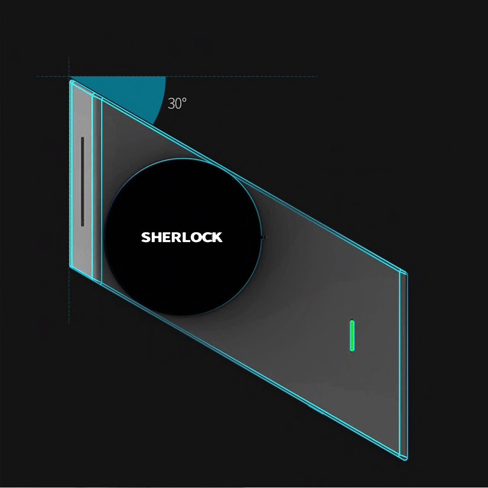 Digitalt Smartlås Touch App Sherlock Vänsterhängd Silver