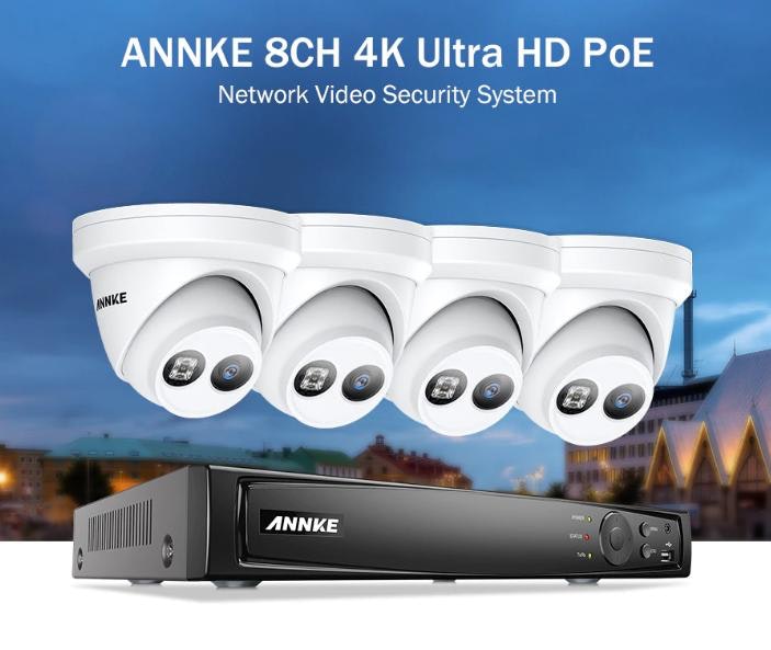 ANNKE 4K Övervakningssystem POE 4-set 8MP Dome *NYHET*
